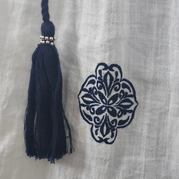 VINCE Camuto Peasant Boho‎ Empire Waist Tunic Top Women sz XS S M Oversized NEW - Picture 4 of 5